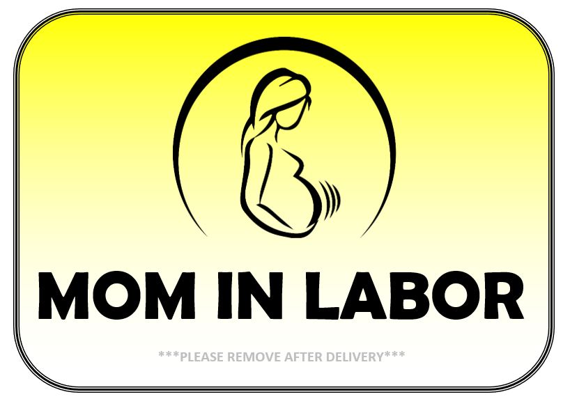 Mom In Labor Window Cling