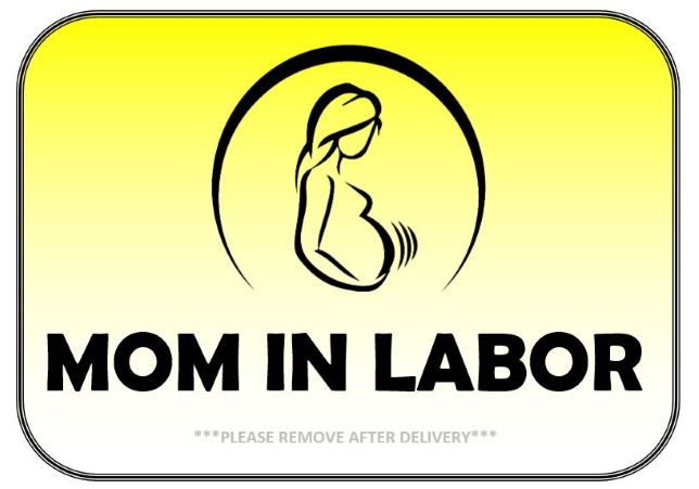 Mom In Labor Window Cling